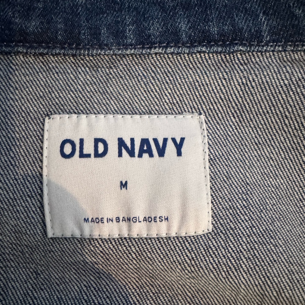Old Navy Belted Blue Jean Jacket Chic Style NWOT - Picture 4 of 5